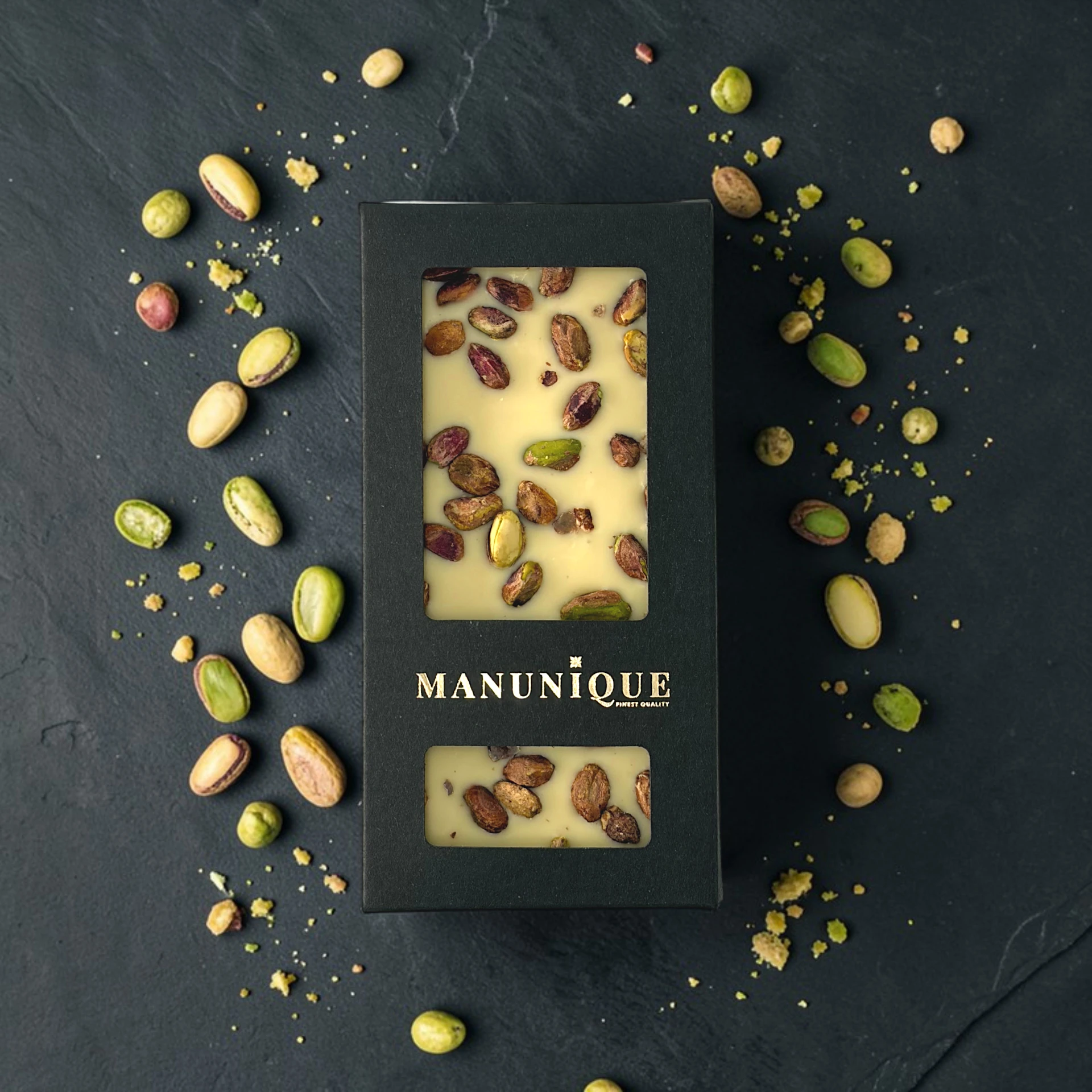 Grand Cru Schokolade 36% weiß - Pistazie