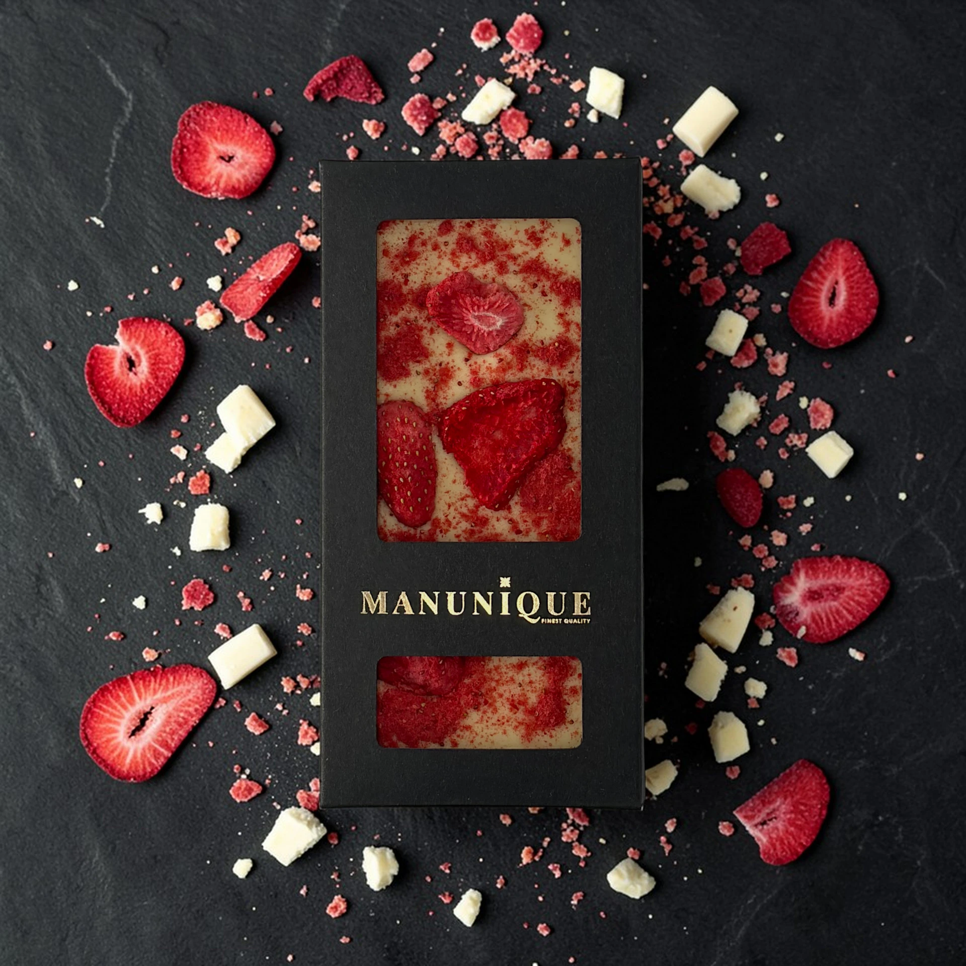 Grand Cru Schokolade 36% weiß - Erdbeere/Panacotta